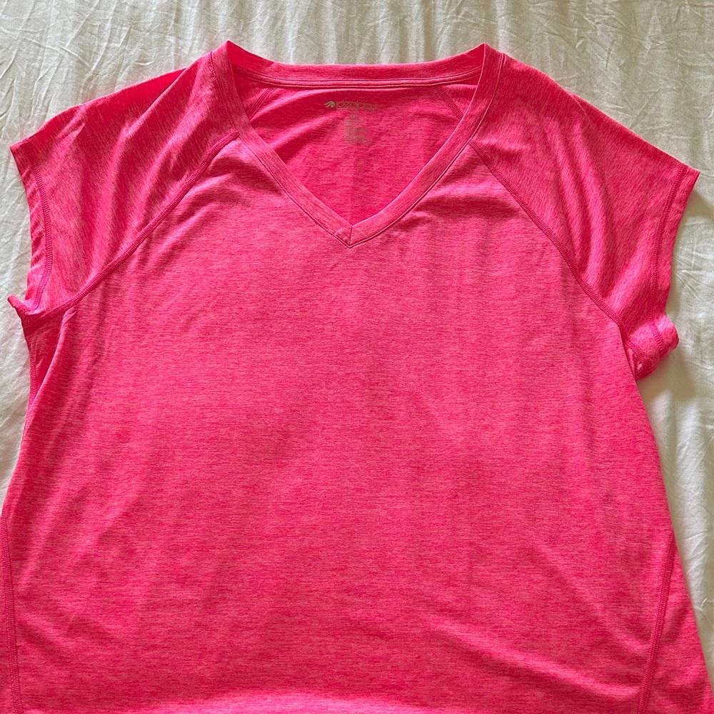 Ideology Bright Pink Short Sleeve V-Neck Tee